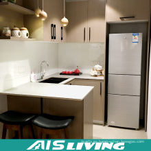 Armarios de cocina económicos con especialista en MDF de melamina para apartamentos económicos (AIS-K056)